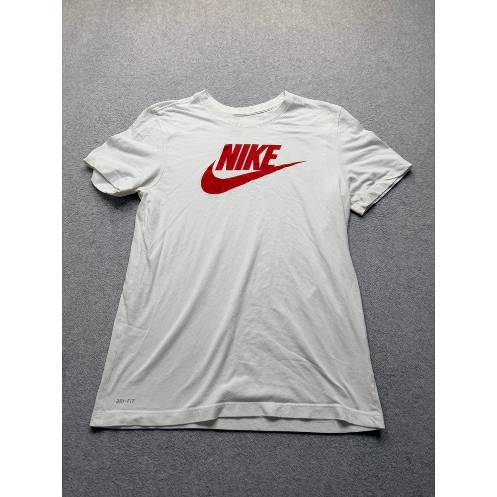 Nike Mens Dri-FIT Graphic T-Shirt White Red Futura Logo Large AR5006-100